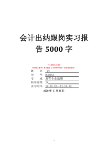 會(huì)計(jì)出納跟崗實(shí)習(xí)報(bào)告5000字