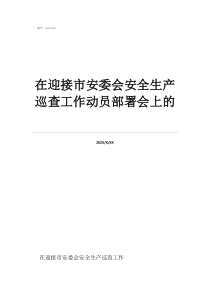 安全生產(chǎn)巡查報告范文在迎接市安委會安全生產(chǎn)巡查工作動員部署會上的