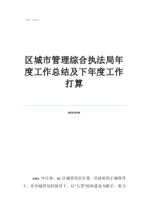 城市管理工作總結和下一步工作打算區(qū)城市管理綜合執(zhí)法局年度工作總結及下年度工作打算