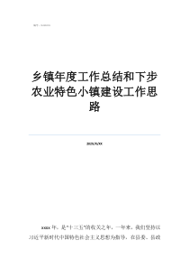 特色產(chǎn)業(yè)小鎮(zhèn)鄉(xiāng)鎮(zhèn)年度工作總結(jié)和下步農(nóng)業(yè)特色小鎮(zhèn)建設(shè)工作思路