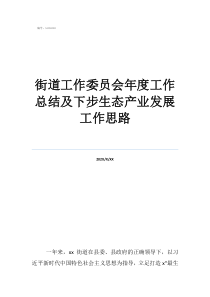 物業(yè)工作總結(jié)及工作計劃街道工作委員會年度工作總結(jié)及下步生態(tài)產(chǎn)業(yè)發(fā)展工作思路