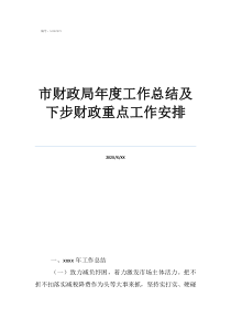 財政工作總結(jié)市財政局年度工作總結(jié)及下步財政重點工作安排