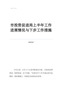 工作進(jìn)展情況怎么填市投資促進(jìn)局上半年工作進(jìn)展情況與下步工作措施