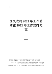 工作內(nèi)容總結(jié)范文區(qū)民政局2021年工作總結(jié)暨2022年工作安排范文