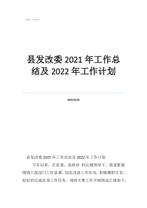 發(fā)改委農(nóng)村經(jīng)濟(jì)處工作總結(jié)縣發(fā)改委2021年工作總結(jié)及2022年工作計劃