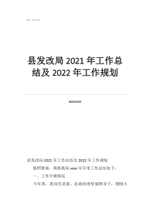 改革創(chuàng)新工作總結(jié)縣發(fā)改局2021年工作總結(jié)及2022年工作規(guī)劃
