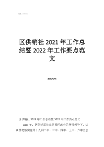 供銷社保密工作總結(jié)區(qū)供銷社2021年工作總結(jié)暨2022年工作要點(diǎn)范文