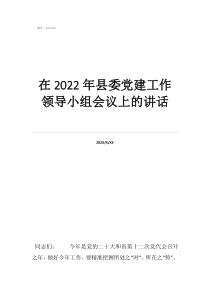 領(lǐng)導(dǎo)小組工作規(guī)則在2022年縣委黨建工作領(lǐng)導(dǎo)小組會(huì)議上的講話