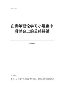 在青年理論學(xué)習(xí)小組集中研討會(huì)上的總結(jié)講話