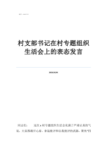 村支部書記在村專題組織生活會(huì)上的表態(tài)發(fā)言