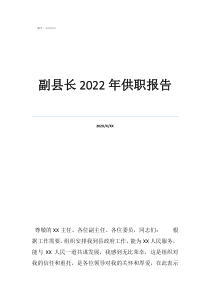 供職報告與述職報告副縣長2022年供職報告
