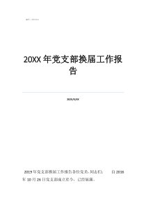 學生支部換屆工作報告20年黨支部換屆工作報告
