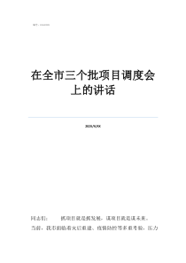 項目調(diào)度是做什么的在全市三個批項目調(diào)度會上的講話
