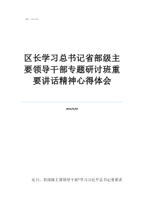 區(qū)長學(xué)習(xí)總書記省部級主要領(lǐng)導(dǎo)干部專題研討班重要講話精神心得體會