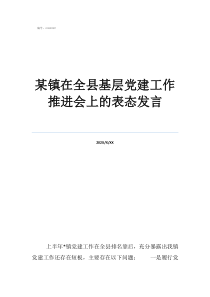 表態(tài)發(fā)言某鎮(zhèn)在全縣基層黨建工作推進會上的表態(tài)發(fā)言