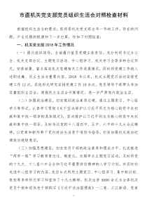 市直機(jī)關(guān)黨支部黨員組織生活會(huì)對(duì)照檢查材料