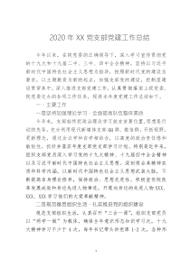 2020年度XX支部黨建工作總結(jié)