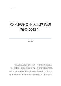 程序員每日工作總結(jié)公司程序員個(gè)人工作總結(jié)報(bào)告2022年