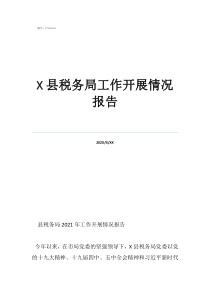 縣稅務局工作開展情況報告