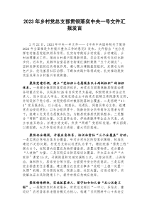 2023年鄉(xiāng)村黨總支部貫徹落實中央一號文件匯報發(fā)言docx