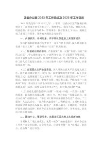 區(qū)委辦公室2023年工作總結(jié)及2023年工作謀劃docx