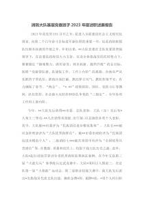 消防大隊基層黨委班子2023年度述職述廉報告docx