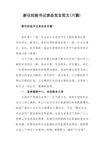 新任紀(jì)檢書(shū)記表態(tài)發(fā)言范文_最新紀(jì)檢書(shū)記就職演講稿