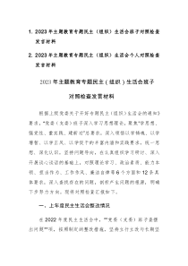 2篇：2023年主題教育專題民主（組織）生活會班子對照檢查發(fā)言材料范文