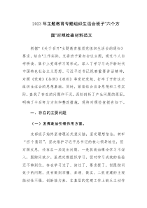 2023年主題教育專題組織生活會班子“六個方面”對照檢查材料范文