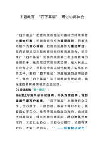 主題教育 “四下基層” 研討心得體會
