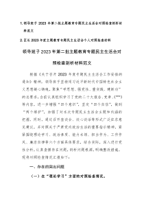 領(lǐng)導(dǎo)班子2023年第二批主題教育專題民主生活會對照檢查剖析材料范文2篇