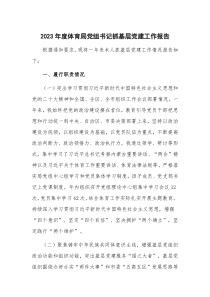 2023年度體育局黨組書(shū)記抓基層黨建工作報(bào)告