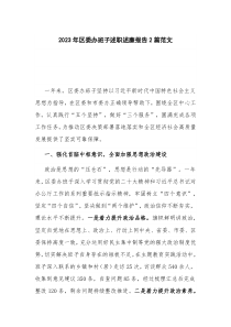2023年區(qū)委辦班子述職述廉報告2篇范文