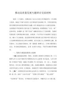 推動(dòng)高質(zhì)量發(fā)展專(zhuān)題研討交流材料