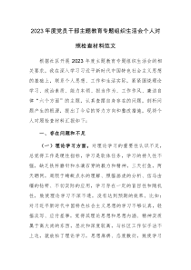 2023年度黨員干部主題教育專(zhuān)題組織生活會(huì)個(gè)人對(duì)照檢查材料范文