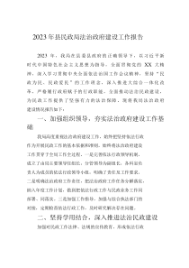 2023年縣民政局法治政府建設(shè)工作報(bào)告