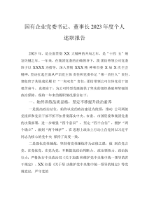 國有企業(yè)黨委書記、董事長2023年度個人述職報告