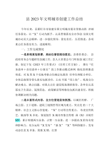 縣2023年文明城市創(chuàng)建工作總結(jié)