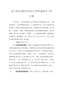 縣工信局2023年亮點(diǎn)工作和2024年工作計(jì)劃
