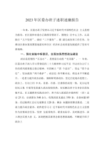 2023年區(qū)委辦班子述職述廉報告
