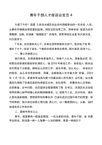 青年干部人才座談會(huì)發(fā)言4