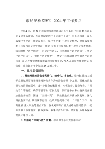 市局紀檢監(jiān)察組2024年工作要點