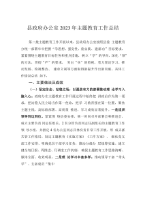 縣政府辦公室2023年主題教育工作總結(jié)