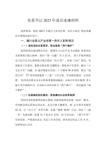 黨委書記2023年述責(zé)述廉材料