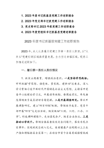 2023年度書記抓基層黨建工作述職報告例文4篇