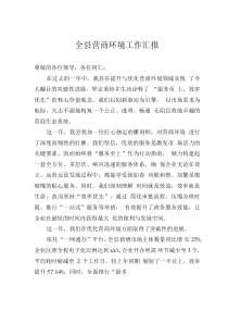 全縣營商環(huán)境工作匯報