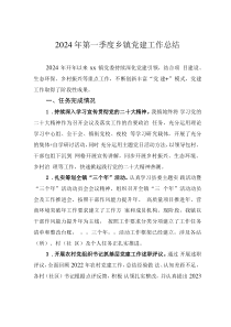 2024年第一季度鄉(xiāng)鎮(zhèn)黨建工作總結(jié)