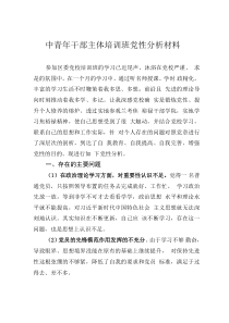 中青年干部主體培訓(xùn)班黨性分析材料