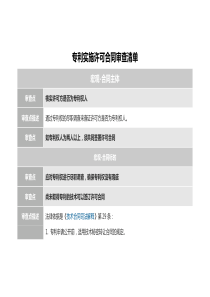 專利實施許可合同審查清單