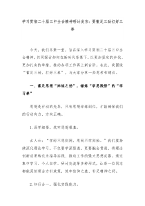 學(xué)習(xí)貫徹二十屆三中全會(huì)精神研討發(fā)言：要蓄足三勁打好三拳